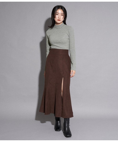 ANAP(アナップ)の「リブプチハイネックトップスカットソー(Tシャツ/カットソー・レディース・モスグリーン/オフホワイト/グレー/ブラック/ライトベージュ・FREE)」の8枚目の写真