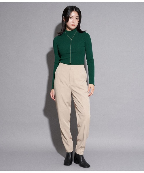 ANAP(アナップ)の「リブプチハイネックトップスカットソー(Tシャツ/カットソー・レディース・モスグリーン/オフホワイト/グレー/ブラック/ライトベージュ・FREE)」の10枚目の写真