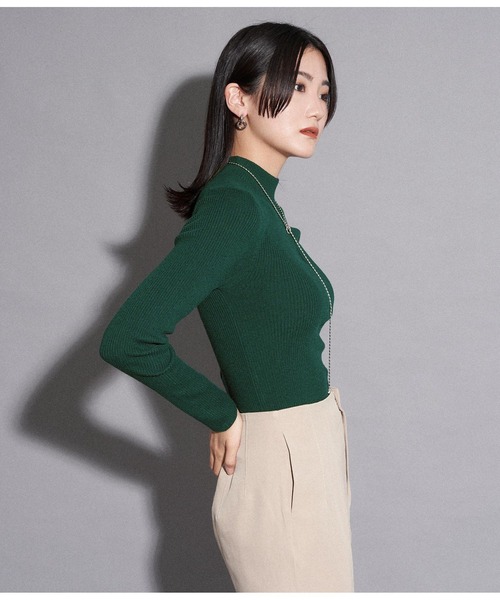 ANAP(アナップ)の「リブプチハイネックトップスカットソー(Tシャツ/カットソー・レディース・モスグリーン/オフホワイト/グレー/ブラック/ライトベージュ・FREE)」の11枚目の写真