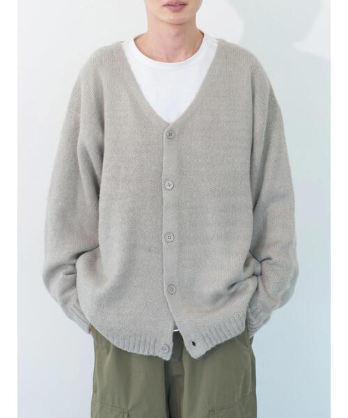 koe（コエ）の「モヘアライクVニットカーディガン（カーディガン/ボレロ・レディース・グレー/イエロー/グリーン/A・XL/L）」の2枚目の写真