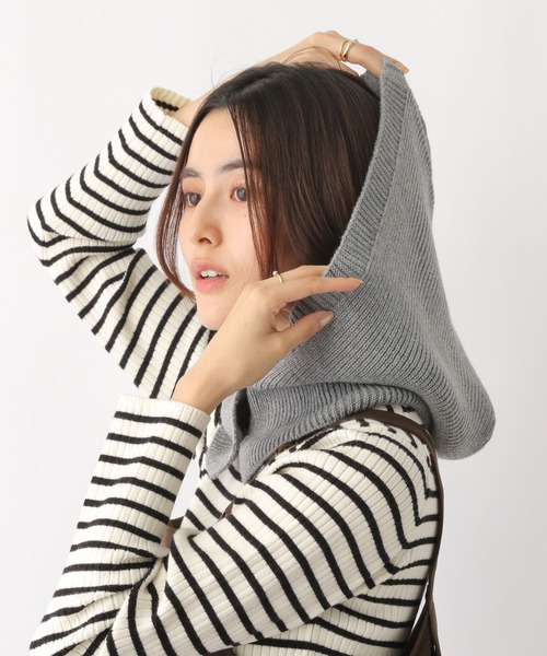 LEPSIM（レプシィム）の「バラクラバ　299601（ネックウォーマー/スヌード・レディース・アイボリー/グリーン/グレー・ONE SIZE）」の3枚目の写真