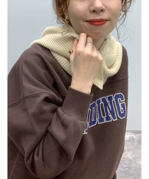 LEPSIM（レプシィム）の「バラクラバ　299601（ネックウォーマー/スヌード・レディース・アイボリー/グリーン/グレー・ONE SIZE）」の2枚目の写真