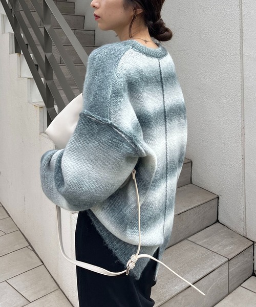 CAPRICIEUX LE'MAGE（カプリシューレマージュ）の「グラデーションプルオーバー（ニット/セーター・レディース・グレー/イエロー・FREE）」の5枚目の写真