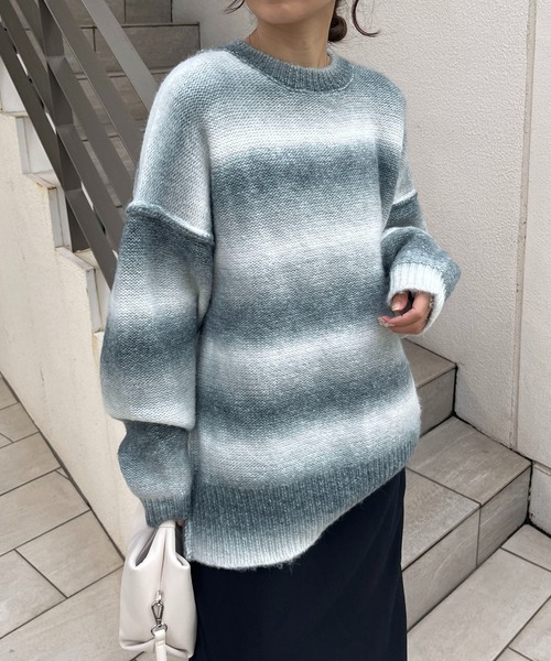 CAPRICIEUX LE'MAGE（カプリシューレマージュ）の「グラデーションプルオーバー（ニット/セーター・レディース・グレー/イエロー・FREE）」の4枚目の写真