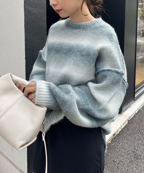 CAPRICIEUX LE'MAGE（カプリシューレマージュ）の「グラデーションプルオーバー（ニット/セーター・レディース・グレー/イエロー・FREE）」の6枚目の写真