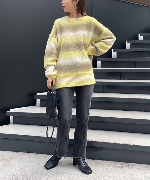 CAPRICIEUX LE'MAGE（カプリシューレマージュ）の「グラデーションプルオーバー（ニット/セーター・レディース・グレー/イエロー・FREE）」の18枚目の写真