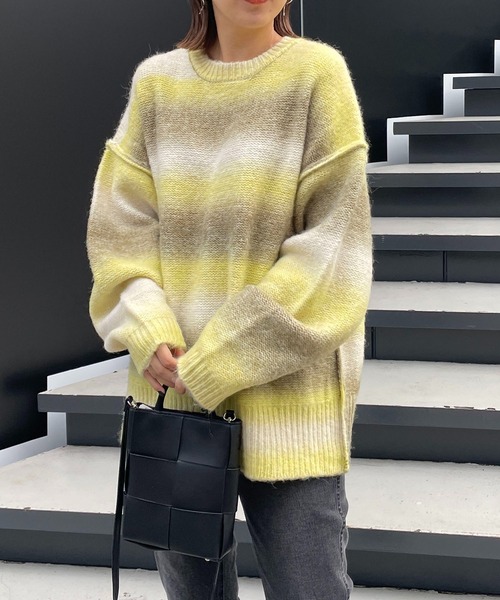 CAPRICIEUX LE'MAGE（カプリシューレマージュ）の「グラデーションプルオーバー（ニット/セーター・レディース・グレー/イエロー・FREE）」の15枚目の写真