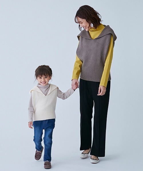 petit main(プティマイン)の「【リンク】ビックカラーベストセット(キッズ)(ニット/セーター・キッズ・アイボリー/モカ・90cm/130cm/120cm/110cm/100cm)」の22枚目の写真