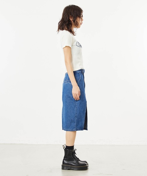 X-girl（エックスガール）の「SLIT SKIRT（デニムスカート