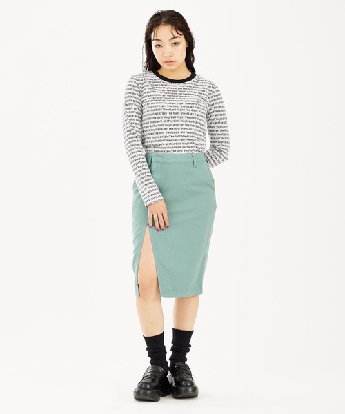 X-girl（エックスガール）の「SLIT SKIRT（デニムスカート