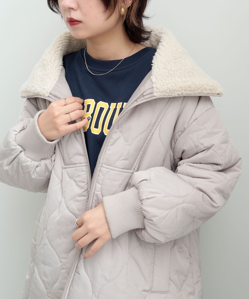 GeeRA（ジーラ）の「衿ボア波キルトブルゾン（ブルゾン・レディース・ブラック/カーキ/サンドグレー・MEDIUM）」の13枚目の写真