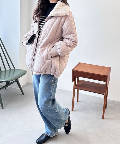 GeeRA（ジーラ）の「衿ボア波キルトブルゾン（ブルゾン・レディース・ブラック/カーキ/サンドグレー・MEDIUM）」の12枚目の写真