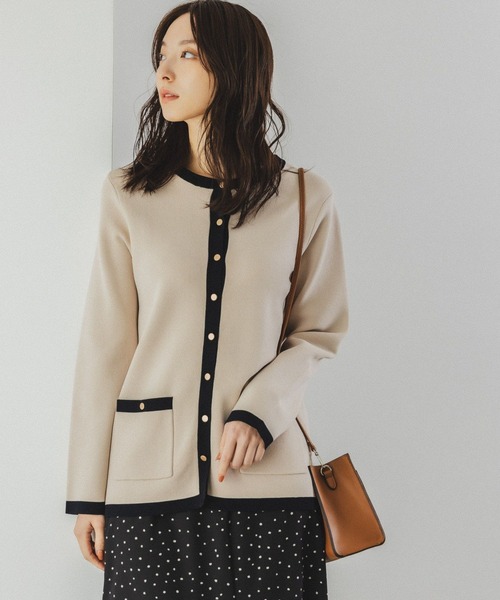 Andemiu（アンデミュウ）の「ハイショクカーディガン185919（カーディガン/ボレロ・レディース・アイボリー/グレー/ベージュ・FREE）」の4枚目の写真