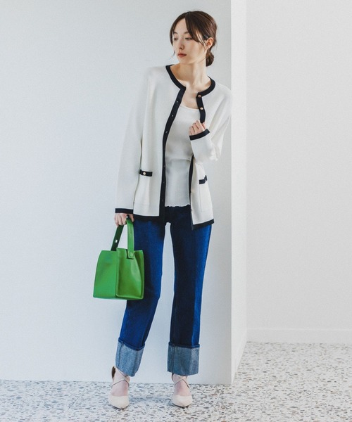 Andemiu（アンデミュウ）の「ハイショクカーディガン185919（カーディガン/ボレロ・レディース・アイボリー/グレー/ベージュ・FREE）」の6枚目の写真