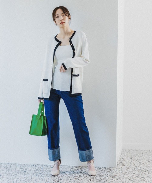 Andemiu（アンデミュウ）の「ハイショクカーディガン185919（カーディガン/ボレロ・レディース・アイボリー/グレー/ベージュ・FREE）」の7枚目の写真