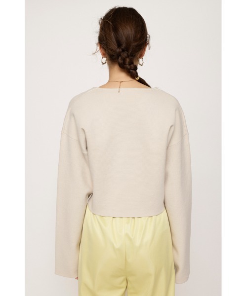 SLY(スライ)の「MILANO RIB CROP C/D ミラノリブ クロップ カーディガン ショート丈(カーディガン/ボレロ・レディース・アイボリー/ライトブルー/杢グレー/オレンジ・FREE)」の5枚目の写真