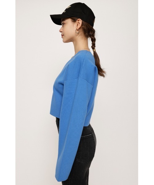 SLY(スライ)の「MILANO RIB CROP C/D ミラノリブ クロップ カーディガン ショート丈(カーディガン/ボレロ・レディース・アイボリー/ライトブルー/杢グレー/オレンジ・FREE)」の22枚目の写真