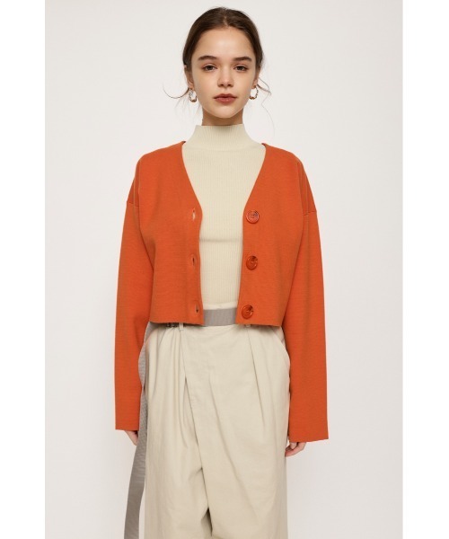 SLY(スライ)の「MILANO RIB CROP C/D ミラノリブ クロップ カーディガン ショート丈(カーディガン/ボレロ・レディース・アイボリー/ライトブルー/杢グレー/オレンジ・FREE)」の18枚目の写真