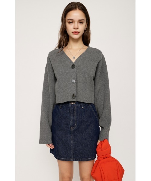 SLY(スライ)の「MILANO RIB CROP C/D ミラノリブ クロップ カーディガン ショート丈(カーディガン/ボレロ・レディース・アイボリー/ライトブルー/杢グレー/オレンジ・FREE)」の21枚目の写真