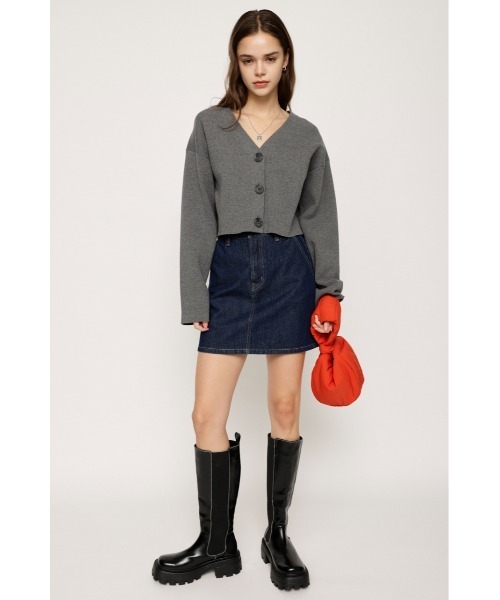 SLY(スライ)の「MILANO RIB CROP C/D ミラノリブ クロップ カーディガン ショート丈(カーディガン/ボレロ・レディース・アイボリー/ライトブルー/杢グレー/オレンジ・FREE)」の19枚目の写真