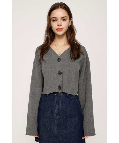 SLY(スライ)の「MILANO RIB CROP C/D ミラノリブ クロップ カーディガン ショート丈(カーディガン/ボレロ・レディース・アイボリー/ライトブルー/杢グレー/オレンジ・FREE)」の17枚目の写真