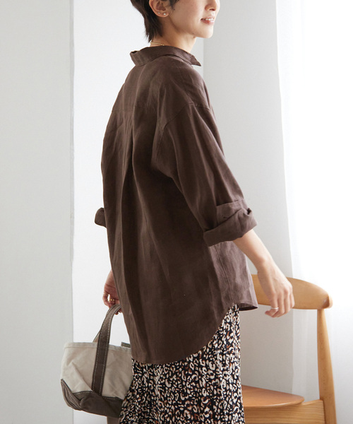 JOURNAL STANDARD relume（ジャーナルスタンダード　レリューム）の「カラーリネンレギュラーシャツ（シャツ/ブラウス・レディース・ピンク系その他/ピンク/ブラウン/ネイビー/グリーン/イエロー/ブルー系その他・FREE）」の13枚目の写真