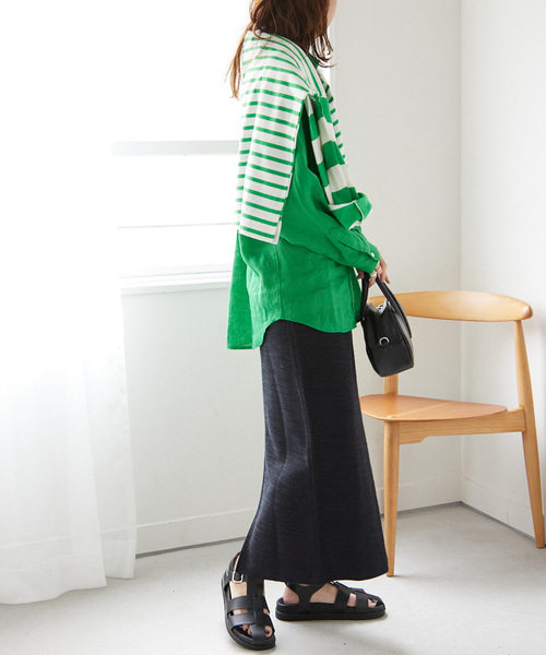 JOURNAL STANDARD relume（ジャーナルスタンダード　レリューム）の「カラーリネンレギュラーシャツ（シャツ/ブラウス・レディース・ピンク系その他/ピンク/ブラウン/ネイビー/グリーン/イエロー/ブルー系その他・FREE）」の16枚目の写真