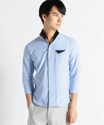 リンクスジャカード7分袖カットシャツ