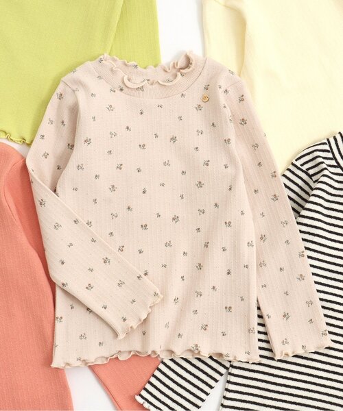 apres les cours（アプレレクール）の「メロウリブTシャツ（Tシャツ/カットソー・キッズ・アイボリー/グリーン/その他3/チャコール/サーモンピンク・100/130/80/90/120/110/140）」の5枚目の写真