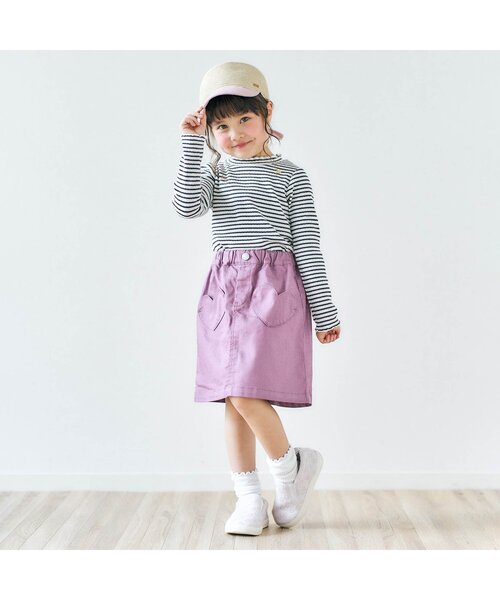 apres les cours（アプレレクール）の「メロウリブTシャツ（Tシャツ/カットソー・キッズ・アイボリー/グリーン/その他3/チャコール/サーモンピンク・100/130/80/90/120/110/140）」の8枚目の写真