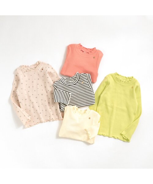 apres les cours（アプレレクール）の「メロウリブTシャツ（Tシャツ/カットソー・キッズ・アイボリー/グリーン/その他3/チャコール/サーモンピンク・100/130/80/90/120/110/140）」の13枚目の写真