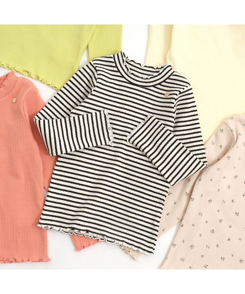 apres les cours（アプレレクール）の「メロウリブTシャツ（Tシャツ/カットソー・キッズ・アイボリー/グリーン/その他3/チャコール/サーモンピンク・100/130/80/90/120/110/140）」の14枚目の写真