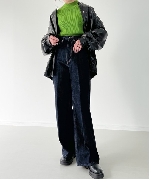 JUNOAH（ジュノア）の「プチハイネックリブニット（ニット/セーター・レディース・オフホワイト/グリーン/ブラック/ベージュ/ブルー/ピンク系その他/グレイッシュベージュ/ボルドー/イエロー・MEDIUM/LARGE）」の17枚目の写真