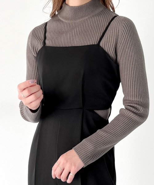 JUNOAH（ジュノア）の「プチハイネックリブニット（ニット/セーター・レディース・オフホワイト/グリーン/ブラック/ベージュ/ブルー/ピンク系その他/グレイッシュベージュ/ボルドー/イエロー・MEDIUM/LARGE）」の19枚目の写真