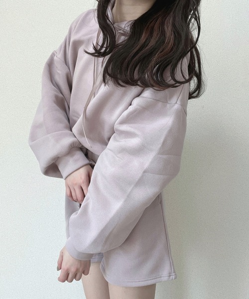 Mysa&Liina(ミーサリーナ)の「yuririn*コラボ パーカー×ショートパンツセット(ルームウェア/パジャマ・レディース・チャコールグレー/ピンクベージュ/サックスブルー/ベージュ・M/L)」の19枚目の写真