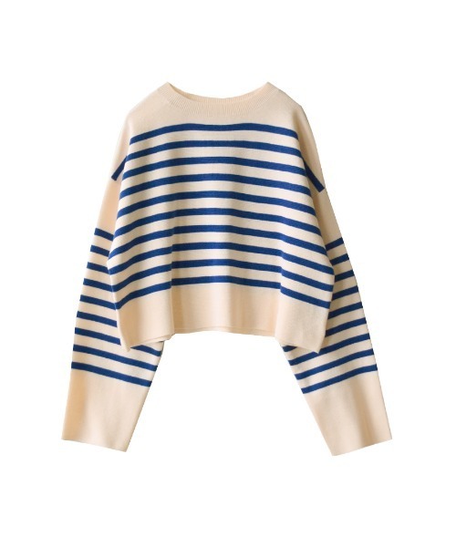 MIMIMEMETE(ミミメメット)の「パネルボーダー ショート丈ニット(ニット/セーター・レディース・ブルー/ブラウン・フリー)」の11枚目の写真