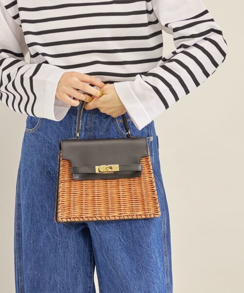 The Bagmati(ザバグマティ)の「The Bagmati: ラタン コンビ ハンドル バッグ(かごバッグ・レディース・ブラック/ブラウン・ONE SIZE)」の7枚目の写真