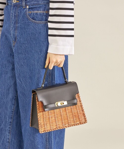 The Bagmati(ザバグマティ)の「The Bagmati: ラタン コンビ ハンドル バッグ(かごバッグ・レディース・ブラック/ブラウン・ONE SIZE)」の16枚目の写真