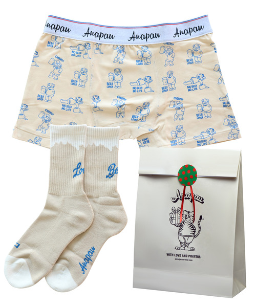 anapau（アナパウ）の「<anapau/アナパウ>ボクサーパンツ 靴下セット（ボクサーパンツ・メンズ・ピンク/マスタード/イエロー/ブラック/テラコッタ/ライトベージュ/ネイビー/チョコ/ライトブルー/ブラウン・L/M）」の6枚目の写真