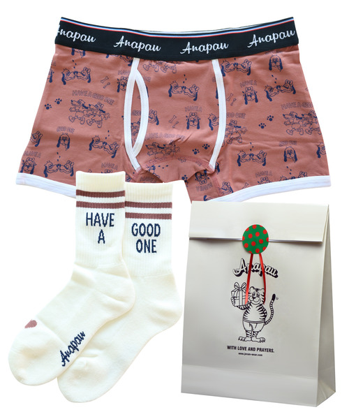 anapau（アナパウ）の「<anapau/アナパウ>ボクサーパンツ 靴下セット（ボクサーパンツ・メンズ・ピンク/マスタード/イエロー/ブラック/テラコッタ/ライトベージュ/ネイビー/チョコ/ライトブルー/ブラウン・L/M）」の5枚目の写真