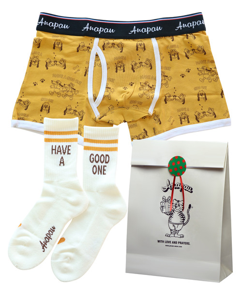 anapau（アナパウ）の「<anapau/アナパウ>ボクサーパンツ 靴下セット（ボクサーパンツ・メンズ・ピンク/マスタード/イエロー/ブラック/テラコッタ/ライトベージュ/ネイビー/チョコ/ライトブルー/ブラウン・L/M）」の9枚目の写真