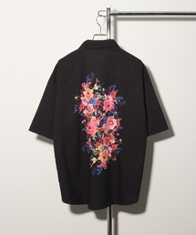 Flower Print Oversized Regular Collar Shirt/フラワープリント ビックシルエット レギュラーカラーとろみシャツ