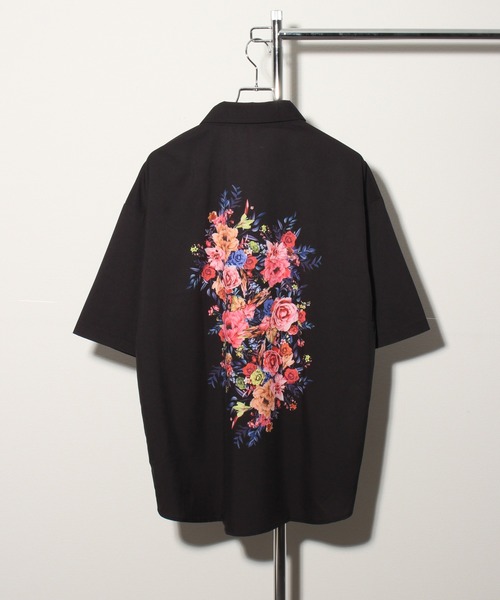 Art re A select(アトリエセレクト)の「Flower Print Oversized Regular Collar Shirt/フラワープリント ビックシルエット レギュラーカラーとろみシャツ(シャツ/ブラウス・メンズ・ブラック系その他/ブラック系その他2/ホワイト系その他/ホワイト系その他2・L/M)」の4枚目の写真