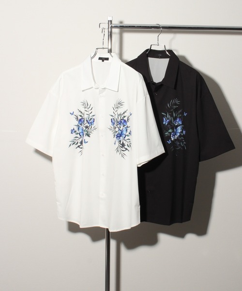 Art re A select(アトリエセレクト)の「Flower Print Oversized Regular Collar Shirt/フラワープリント ビックシルエット レギュラーカラーとろみシャツ(シャツ/ブラウス・メンズ・ブラック系その他/ブラック系その他2/ホワイト系その他/ホワイト系その他2・L/M)」の3枚目の写真