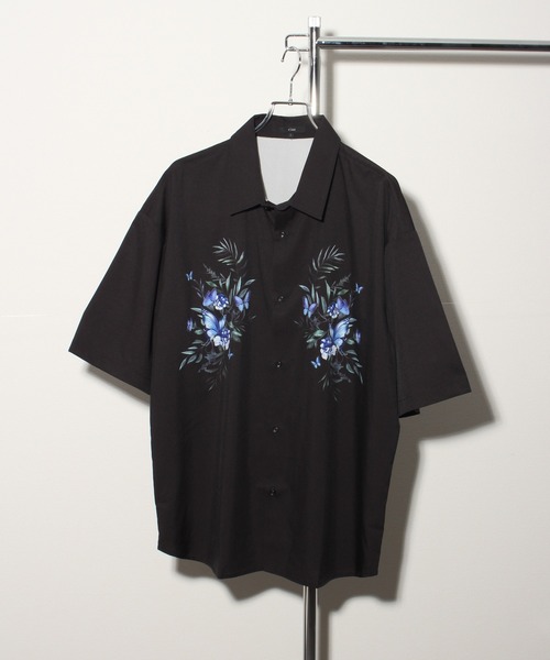 Art re A select(アトリエセレクト)の「Flower Print Oversized Regular Collar Shirt/フラワープリント ビックシルエット レギュラーカラーとろみシャツ(シャツ/ブラウス・メンズ・ブラック系その他/ブラック系その他2/ホワイト系その他/ホワイト系その他2・L/M)」の2枚目の写真