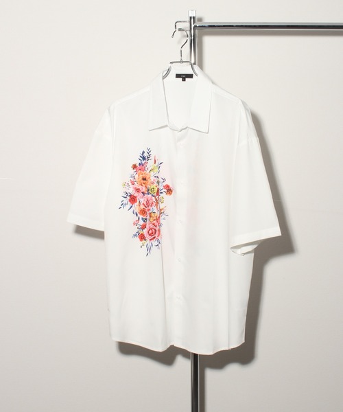 Art re A select(アトリエセレクト)の「Flower Print Oversized Regular Collar Shirt/フラワープリント ビックシルエット レギュラーカラーとろみシャツ(シャツ/ブラウス・メンズ・ブラック系その他/ブラック系その他2/ホワイト系その他/ホワイト系その他2・L/M)」の16枚目の写真