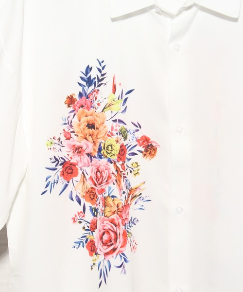 Art re A select(アトリエセレクト)の「Flower Print Oversized Regular Collar Shirt/フラワープリント ビックシルエット レギュラーカラーとろみシャツ(シャツ/ブラウス・メンズ・ブラック系その他/ブラック系その他2/ホワイト系その他/ホワイト系その他2・L/M)」の7枚目の写真