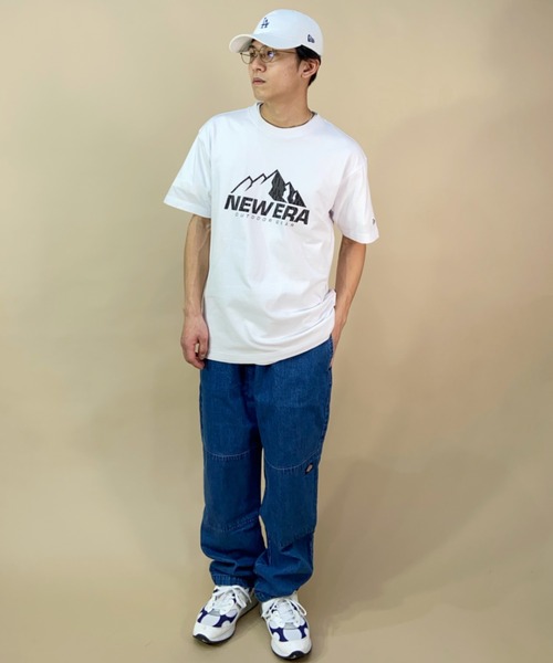 NEW ERA(ニューエラ)の「NEW ERA/ニューエラ マウンテンロゴ プリントTシャツ/クルーネックTシャツ/USコットン OD SS TEE USCTN NEOG RAIN CAMO/13516316/13516317(Tシャツ/カットソー・メンズ・ブラック/ホワイト・M/L/XXL/XL)」の3枚目の写真