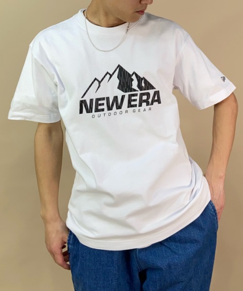 NEW ERA(ニューエラ)の「NEW ERA/ニューエラ マウンテンロゴ プリントTシャツ/クルーネックTシャツ/USコットン OD SS TEE USCTN NEOG RAIN CAMO/13516316/13516317(Tシャツ/カットソー・メンズ・ブラック/ホワイト・M/L/XXL/XL)」の4枚目の写真