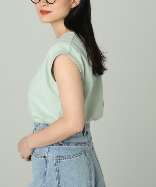 FREE'S MART（フリーズマート）の「◆USAコットンフレンチスリーブＴシャツ（Tシャツ/カットソー・レディース・ピンク/ホワイト/ブラック/グリーン・FREE）」の8枚目の写真